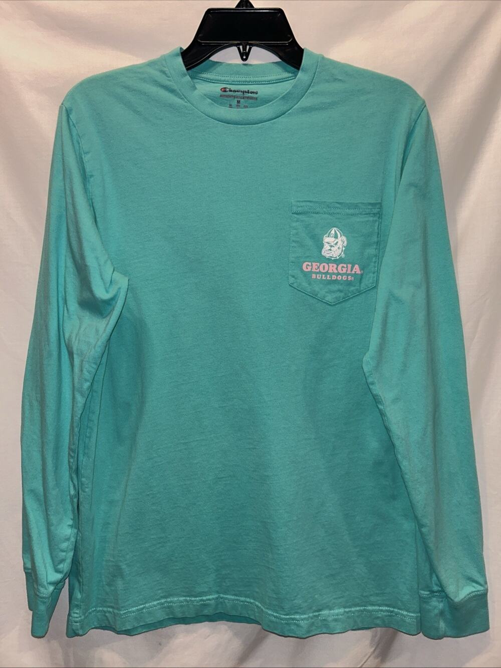 Georgia Bulldogs Long Sleeve T-shirt Women’s Medium Tee Shirt UGA Turquoise